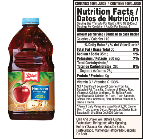 manzana coctel de jugo